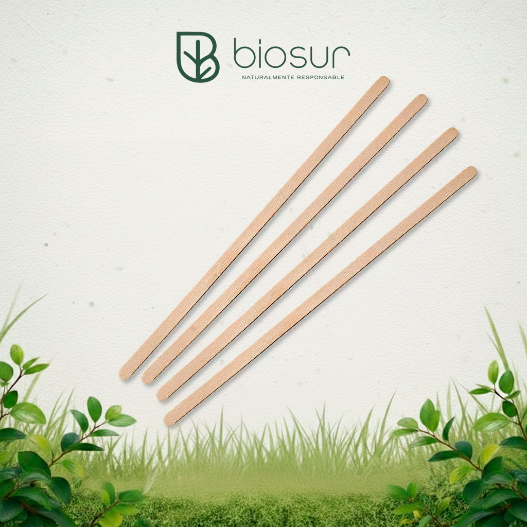 Agitador de Madera 18 cm a Granel | Paquete 1000 pzas | Biodegradable
