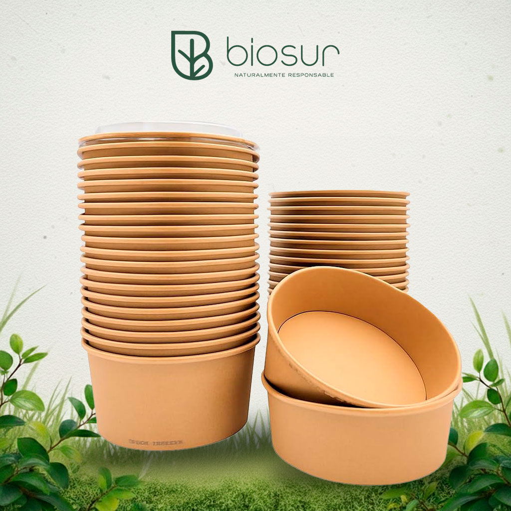 Bowl Ensaladero 35 oz con Tapa | Kraft + PLA