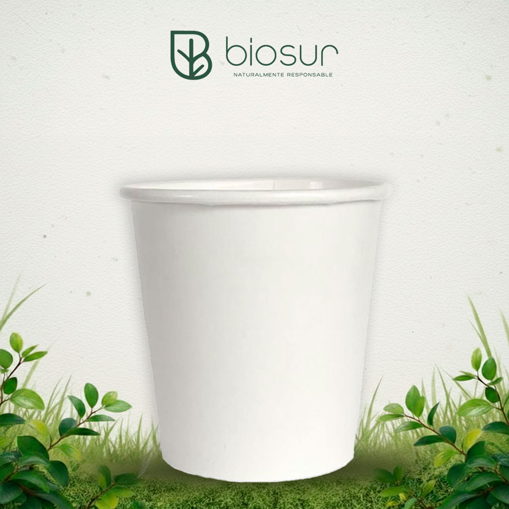 Envase de Papel + PLA 4 oz Blanco | Biodegradable