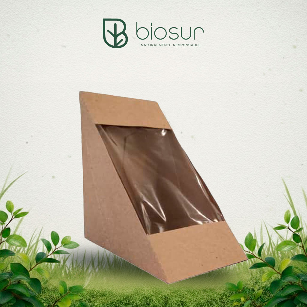 Sandwichera de Papel Kraft con Ventana | Ecológica