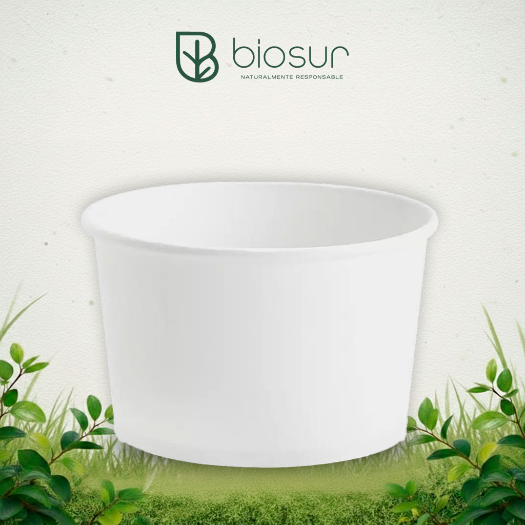 Bowl Sopero Blanco 8 oz Papel + PLA | Biodegradable