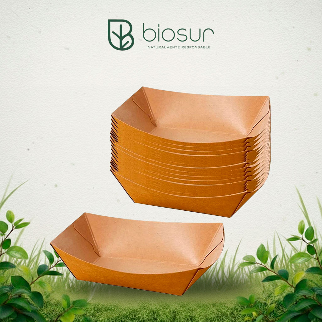 Charola Bandeja de Papel Kraft 2.5 lbs | Ecológica