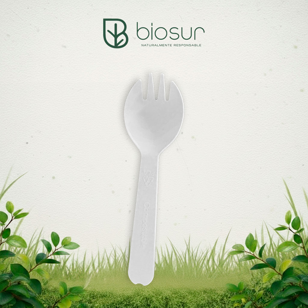 Cuchara Spork PLA 11 cm para Helados | Biodegradable