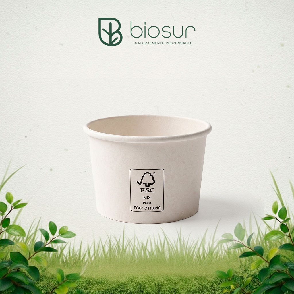 Envase de Papel + PLA 6 oz Blanco | Biodegradable