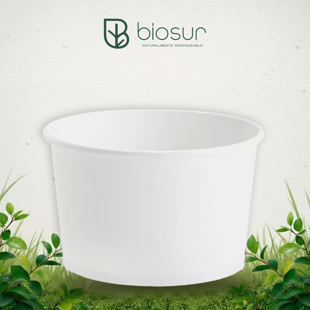 Envase de Papel + PE 8 oz Blanco | Reciclable