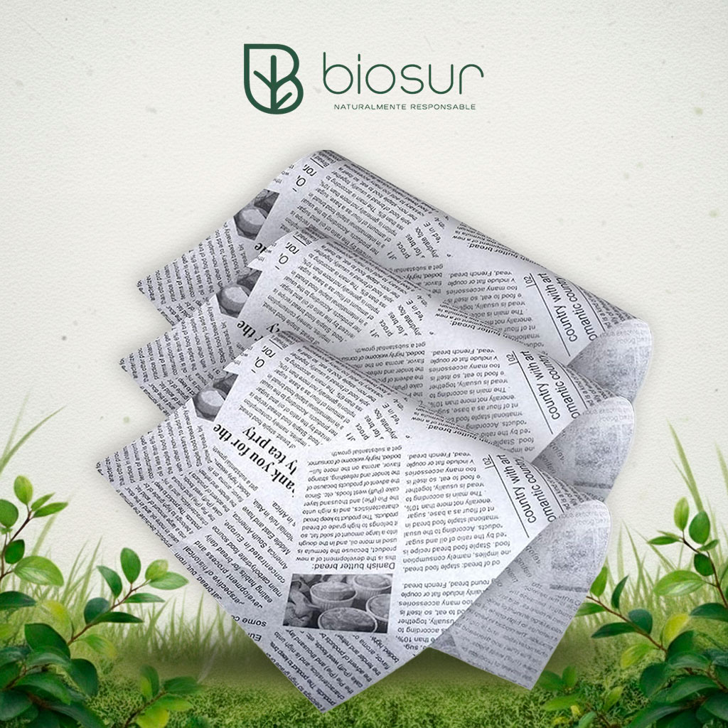 Papel Encerado Tipo Periódico 30×30 cm | Alimenticio