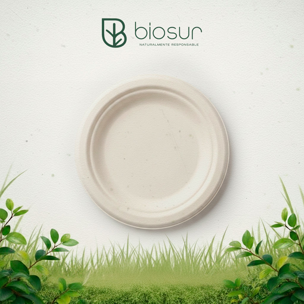 Plato Redondo 6” de Bagazo de Caña | Biodegradable