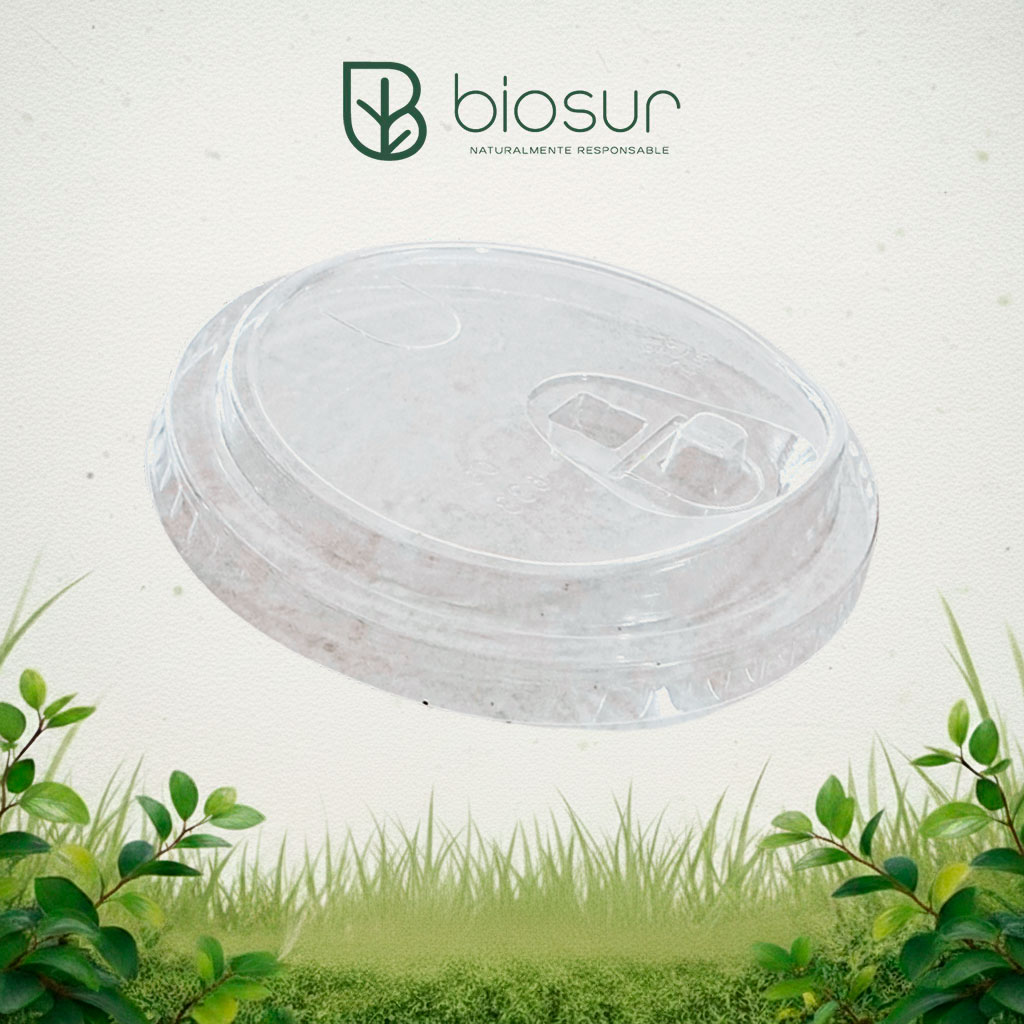 Tapa Sip Lid PLA Transparente 12–16 oz | Compostable
