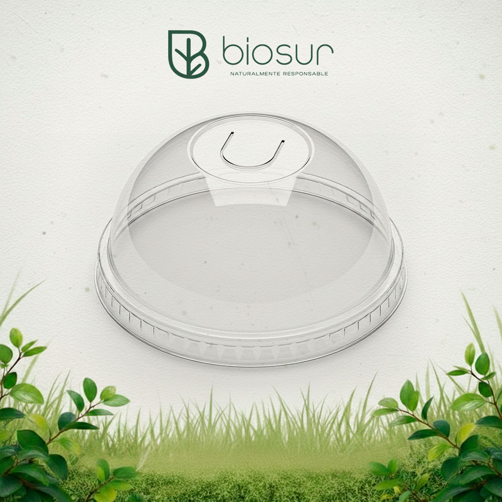 Tapa Domo PLA Transparente 9-12–16 oz | Compostable
