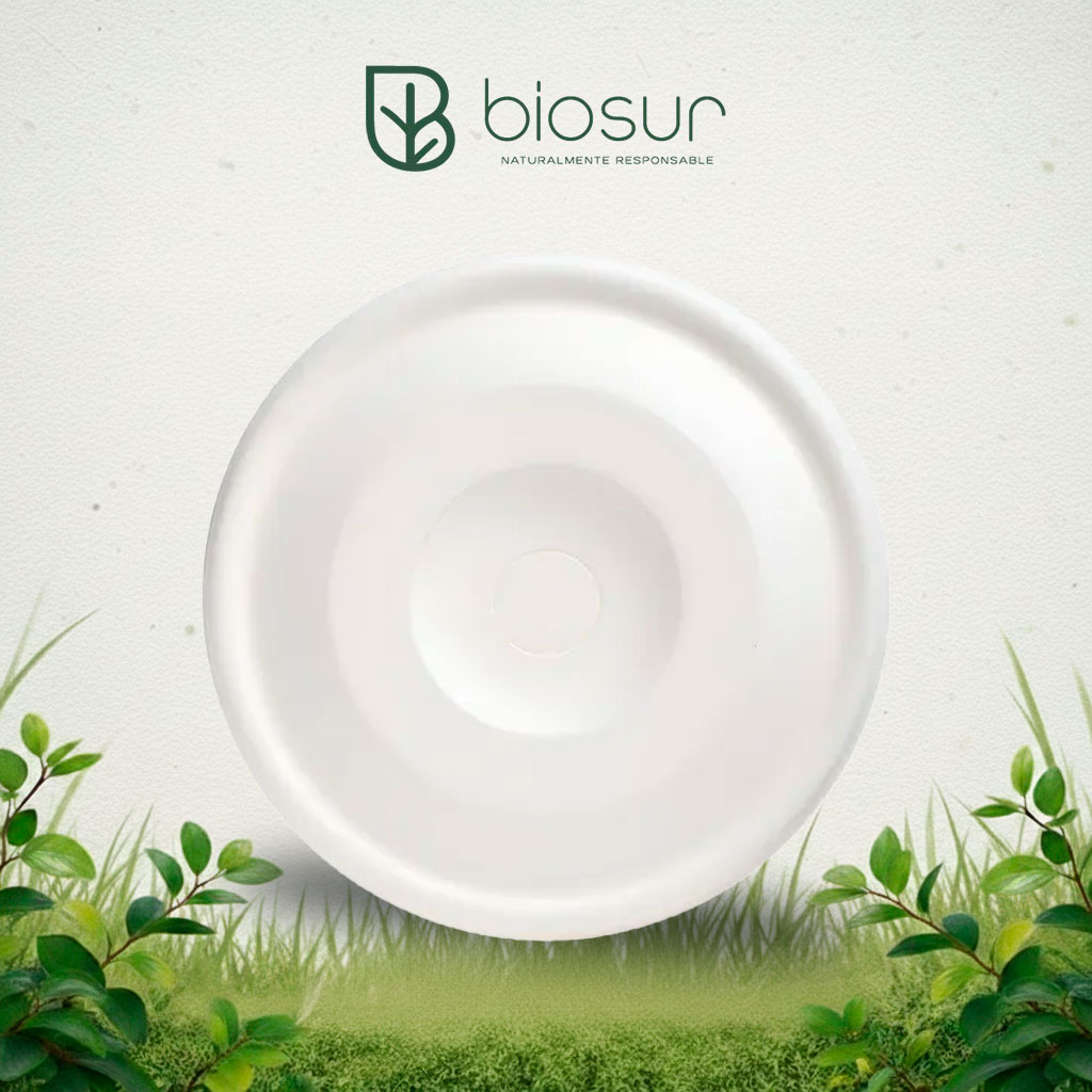 Tapa Plana Bagazo de Caña 12–16 oz | Biodegradable