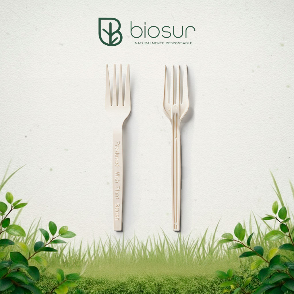 Tenedores de Fécula de Maíz Jumbo 17.5 cm| Biodegradables