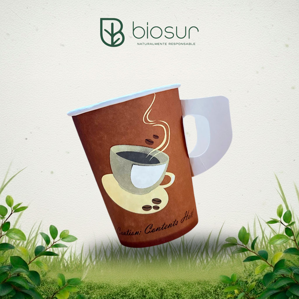 Vaso de Papel Café con Asa 8 oz | Biodegradable