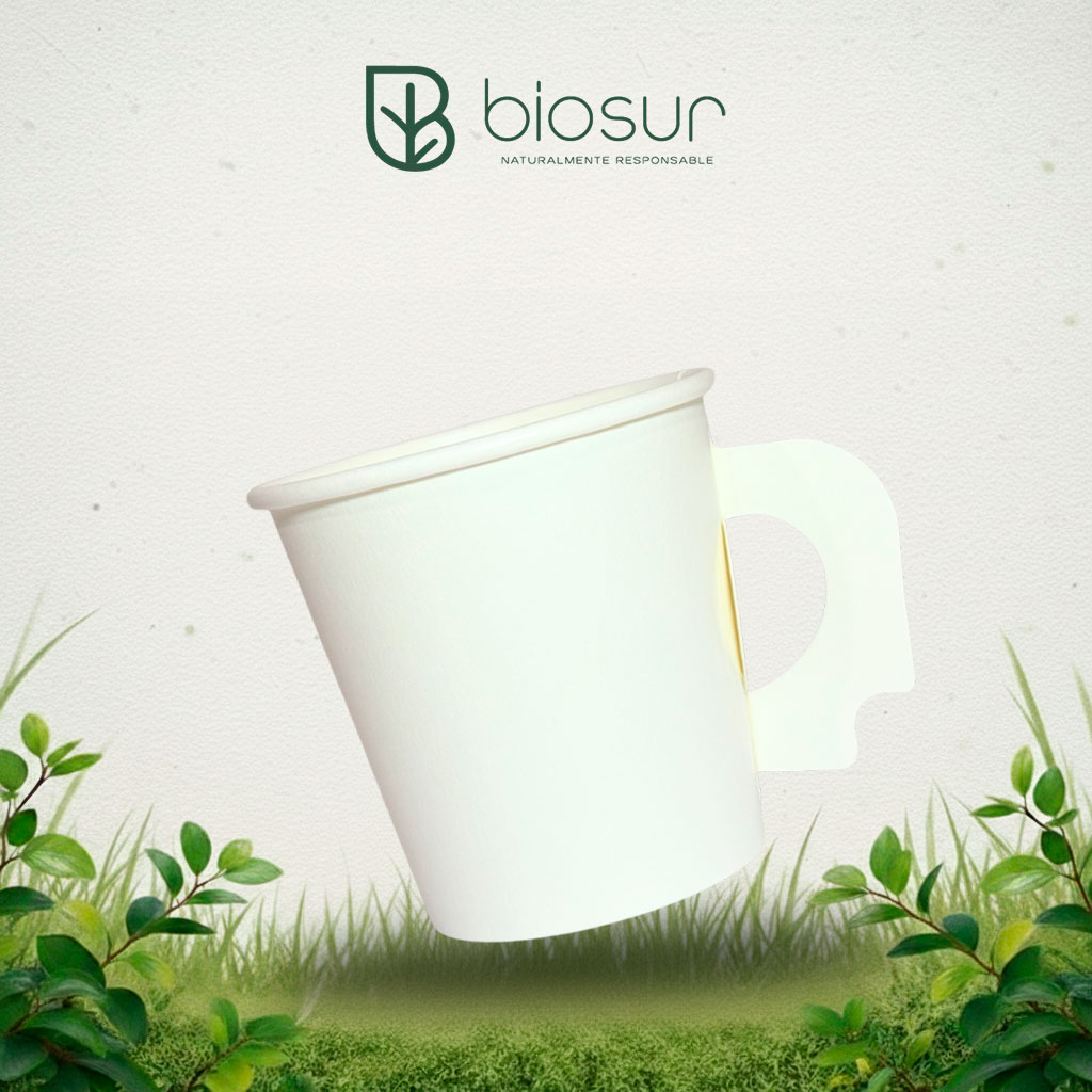 Vaso de Papel + PE 4 oz con Asa | Reciclable