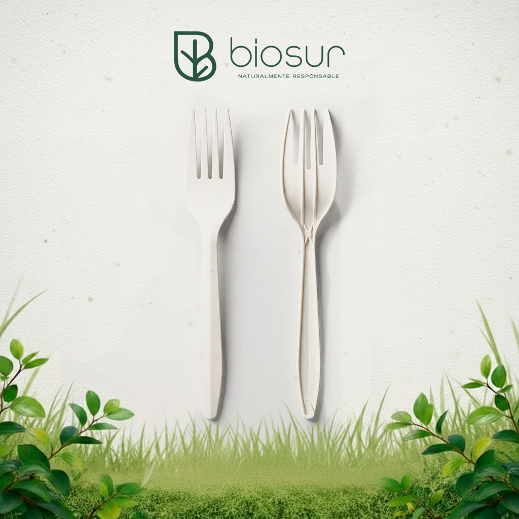 Tenedores de Fécula de Maíz mediano 15 cm | Biodegradables