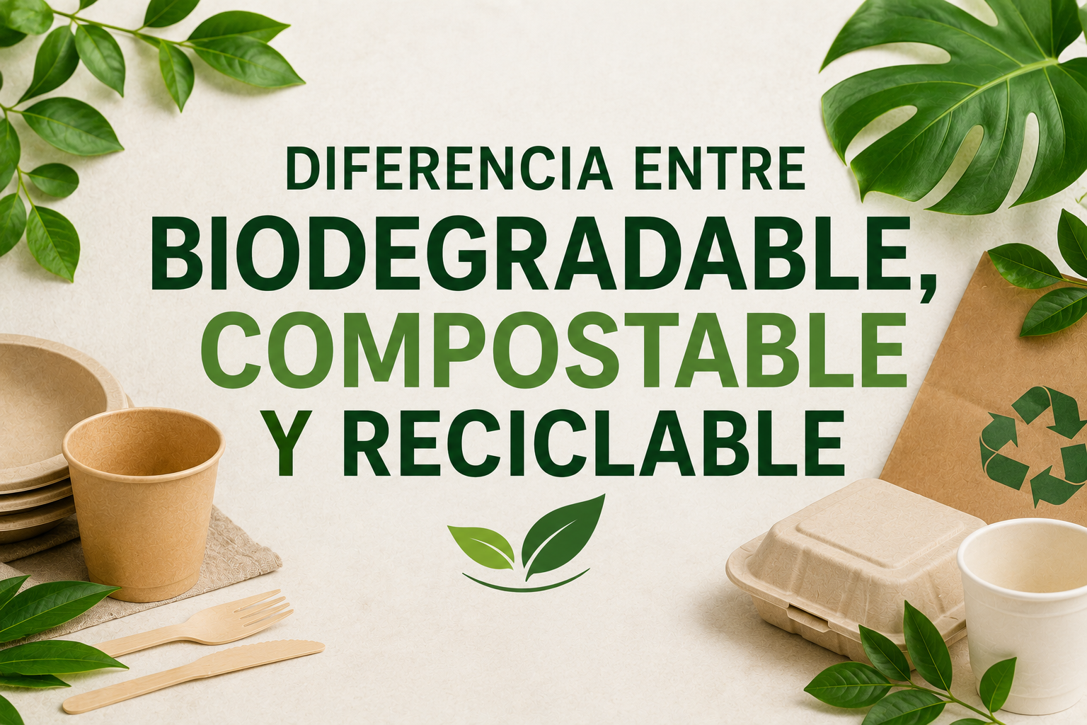 diferencia entre biodegradable, compostable y reciclable